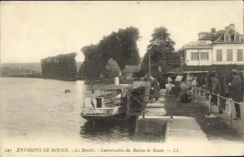 Ak La Bouille Seine Maritime, Embarcadere du Bateau de Rouen