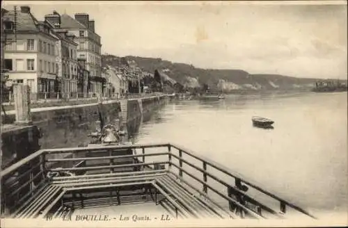 Ak La Bouille Seine Maritime, Quais