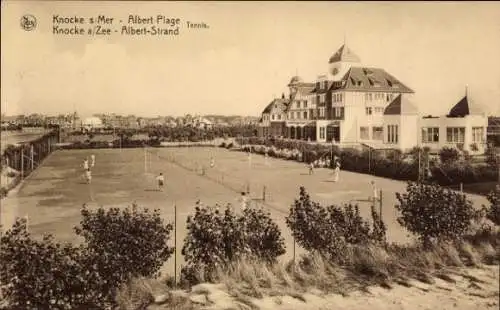 Ak Zoute Knokke Heist Heyst Knocke sur Mer Westflandern, Albertstrand, Tenisplatz