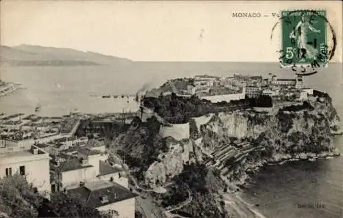 Ak Monaco, Panoramablick auf  Hafenansicht,  Architektur