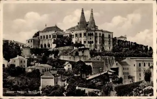 Ak Sintra Cintra Portugal, Palacio Nacional, s Gebäude, Schönheit der Natur, farbenfrohe Architek
