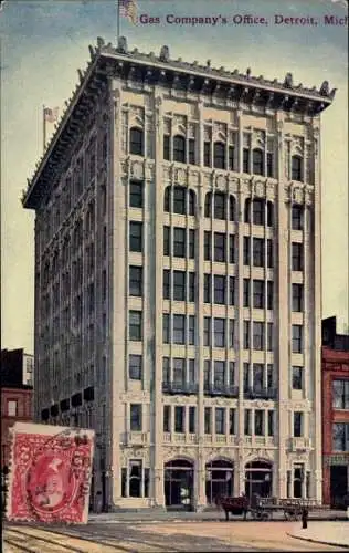 Ak Detroit Michigan USA, Gas Company's Office, s Gebäude, Architektur, USA