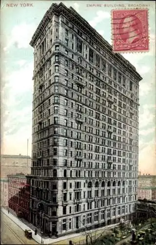 Ak Manhattan New York City USA, Empire Building, Broadway, hohe Architektur, alte Architektur