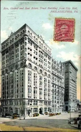 PC Philadelphia Pennsylvania USA, Bets, Girard and Real Estate Trust Building from City Hall
