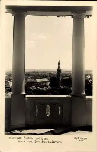 Ak Baden bei Wien in Niederösterreich, Aussicht auf Baden, Beethoven Tempel