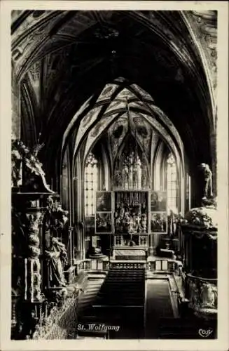 Ak St. Wolfgang im Salzkammergut Oberösterreich, Innenansicht der Wallfahrtskirche, Sakralbau, Ku