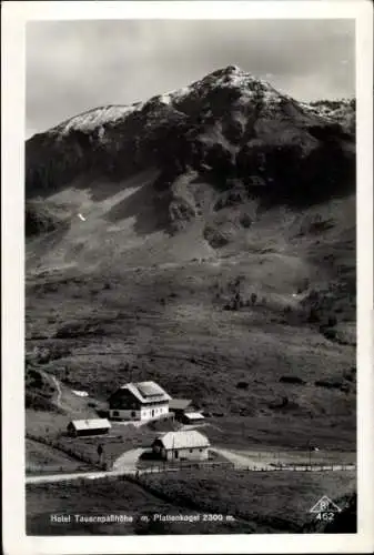Ak Obertauern in Salzburg, Hotel Tauernpaßhöhe, Plattenkogel, Berglandschaft