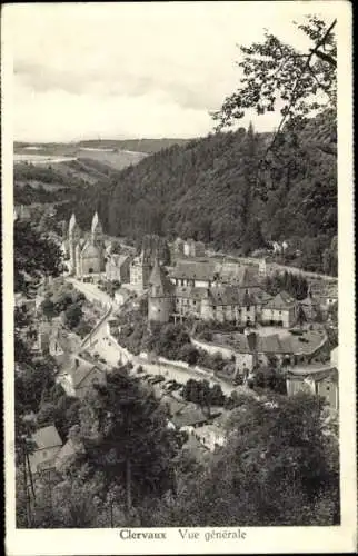Ak Clervaux Clerf Luxembourg, Stadtansicht von  Schlösser, Landschaft