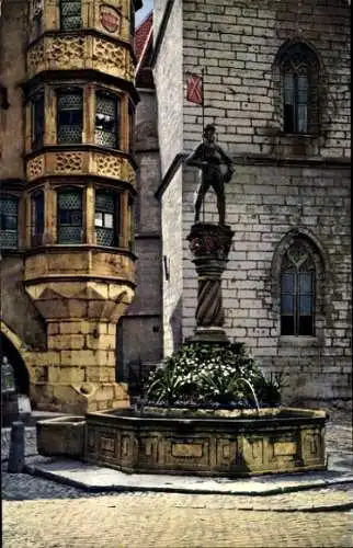 Ak Biel Bienne Kt. Bern Schweiz, Brunnen im Ring, Fontaine au Ring