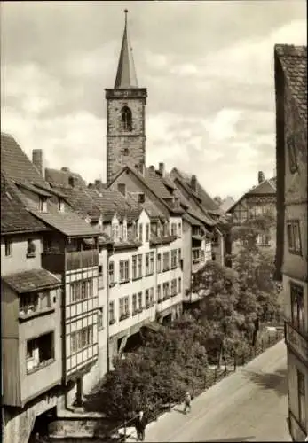 Ak Erfurt in Thüringen, Krömerbrücke, Altstadt, Häuser, Kirchturm