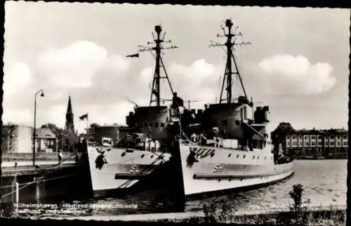Ak Wilhelmshaven an der Nordsee, Hochsee-Minensuchboote, Seehund, Seelowe
