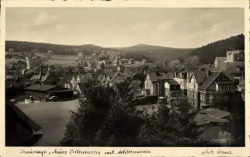 Ak Braunlage im Oberharz, Neues Villenvolk mit Achtermann, Gebirgslandschaft,  Gebäude