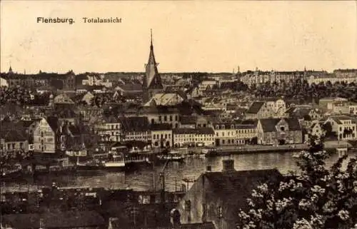 Ak Flensburg in Schleswig Holstein, Gesamtansicht der Stadt