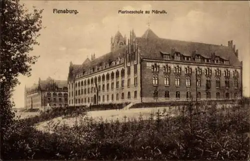 Ak Mürwik Flensburg in Schleswig Holstein, Marineschule zu Mürwik,  Architektur, Garten, 