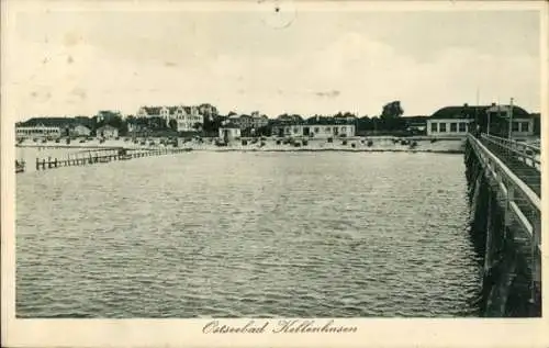 Ak Ostseebad Kellenhusen in Holstein, Ostseebad  Hafenansicht, Pier, Wasser, Häuser