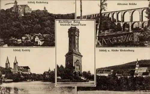 Ak Rochlitz an der Mulde Sachsen, Schloß Rochsburg, Schloß  Rochlitzer Berg, Friedrich-August-Tur