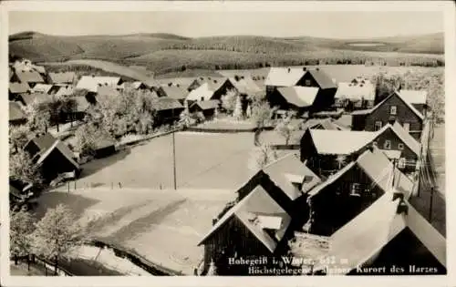 Ak Hohegeiß Braunlage im Oberharz, Winterlandschaft, Schnee, Dörfliche Szenen, Häuser