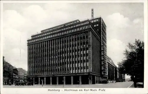 Ak Hamburg Mitte Altstadt, Hochhaus am Karl Muck Platz