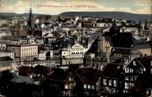 Ak Elberfeld Wuppertal, Panoramaansicht von  Stadthalle, Ansichten von Gebäuden