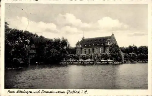 Ak Gladbeck im Ruhrgebiet Westfalen, Haus Wittringen, Heimatmuseum, Wasserburg, Gartenterrassen, 