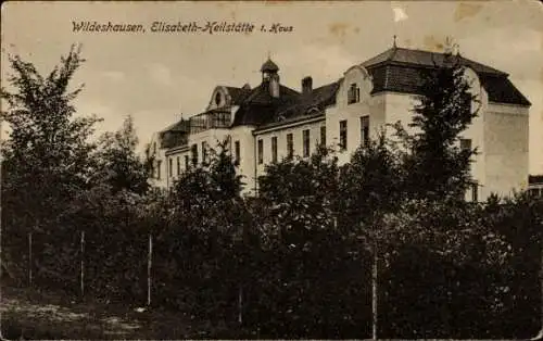 Ak Wildeshausen in Oldenburg, Elisabeth-Heilstätte,  Architektur, umgeben von Bäumen