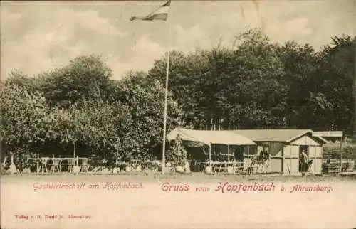 Ak Hopfenbach Ahrensburg in Holstein, Gasthof am Hopfenbach