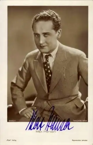 Ak Schauspieler Max Hansen, Portrait