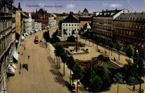 Ak Chemnitz in Sachsen, Theaterstraße