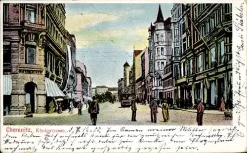 Ak Chemnitz in Sachsen,  Königstrasse
