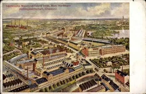 Ak Chemnitz in Sachsen, Sächsische Maschinenfabrik vorm. Rich. Hartmann AG, Fabrikgelände
