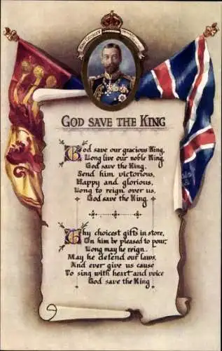 Lied Ak God Save the King, King George V, Fahnen