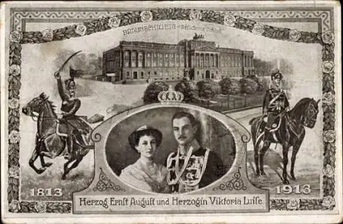 Ak Braunschweig in Niedersachsen, Herzog Ernst August und Herzogin Victoria Luise, Residenzschloss
