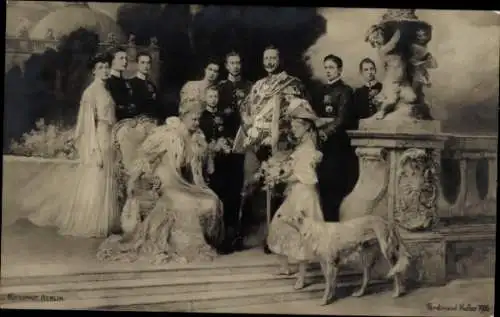 Künstler Ak Keller, Ferdinand, Deutsches Kaiserhaus unter Kaiser Wilhelm II., Windhund