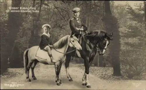 Ak Kronprinz Wilhelm von Preußen, Erbprinz Wilhelm, Pferde, Fotomontage, Liersch 1943