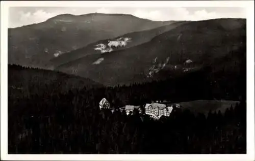 Ak Ruhestein Baiersbronn im Schwarzwald, Fliegeraufnahme, Hotel und Kurhaus Ruhestein