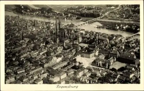 Ak Regensburg an der Donau Oberpfalz, Fliegeraufnahme