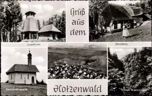 Ak Hornberg Herrischried am Hotzenwald, Fliegeraufnahme, Gugelturm, Oedlandkapelle, Schloss