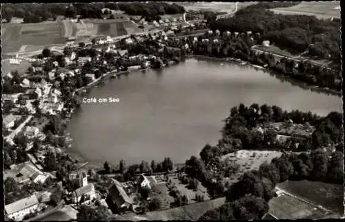 Ak Wessling Weßling Oberbayern, Fliegeraufnahme, Cafe am See
