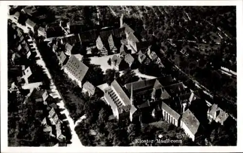 Ak Maulbronn im Enzkreis Baden Württemberg, Fliegeraufnahme, Kloster