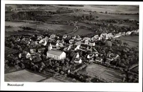 Ak Mainhardt in Baden Württemberg, Fliegeraufnahme von der Ortschaft mit Umgebung