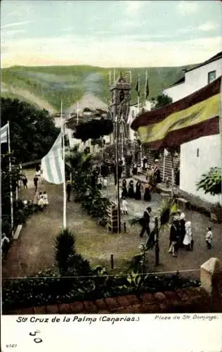 Ak Santa Cruz de La Palma Kanarische Inseln, Plaza de S. Domingo