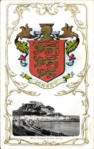 Wappen Ak Gorey Kanalinsel Jersey, Mont Orgueil Castle