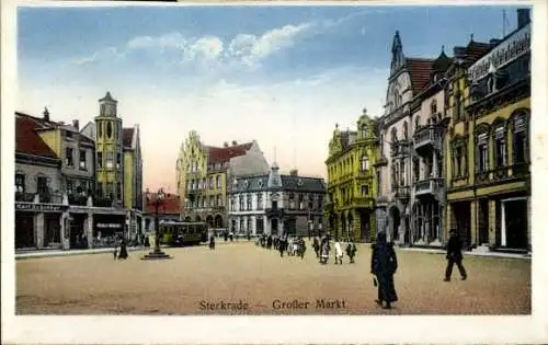 Ak Sterkrade Oberhausen Rhein, Blick auf den Großen Markt