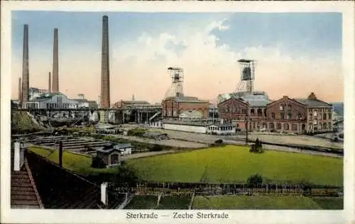 Ak Sterkrade Oberhausen Nordrhein Westfalen, Blick zur Zeche Sterkrade, Schornsteine
