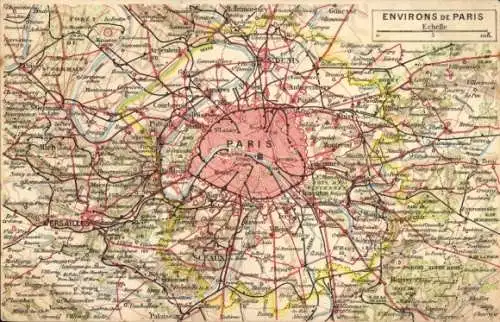 Landkarten Ak Paris, Umgebung, Versailles