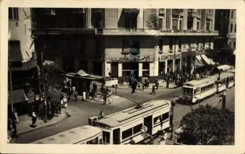 Ak Cairo Kairo Ägypten, Straßenpartie, Straßenbahnen