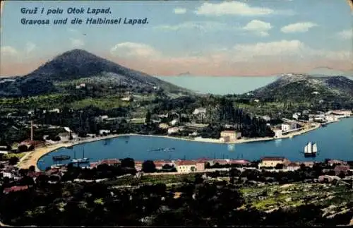 Ak Gruž Gravosa Dubrovnik Kroatien, Panorama, Halbinsel Lapad