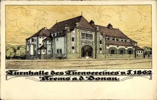 Ak Krems an der Donau Niederösterreich, Turnhalle des Turnvereins von 1862
