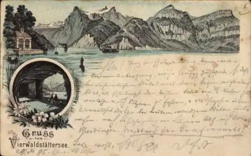 Vorläufer Litho Kanton Uri, Tellskapelle am Vierwaldstättersee, Axenstraße
