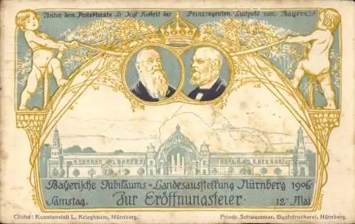 Litho Nürnberg, Bayerische Landesausstellung 1906, Eröffnungsfeier, Prinzregent Luitpold von Bayern